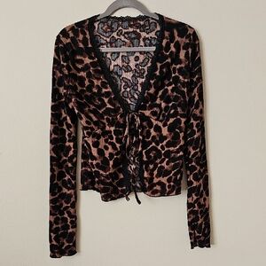 Pink Lily Leopard Print Blouse